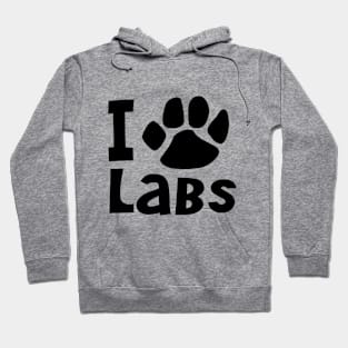 I Love Labs Paw Print Hoodie